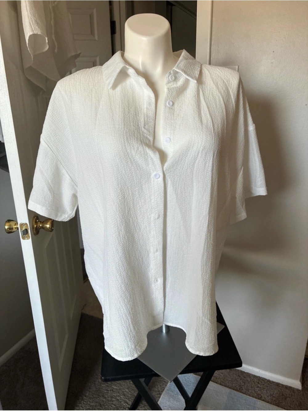 Short-Sleeve Button-Up Shirt with Matching Shorts